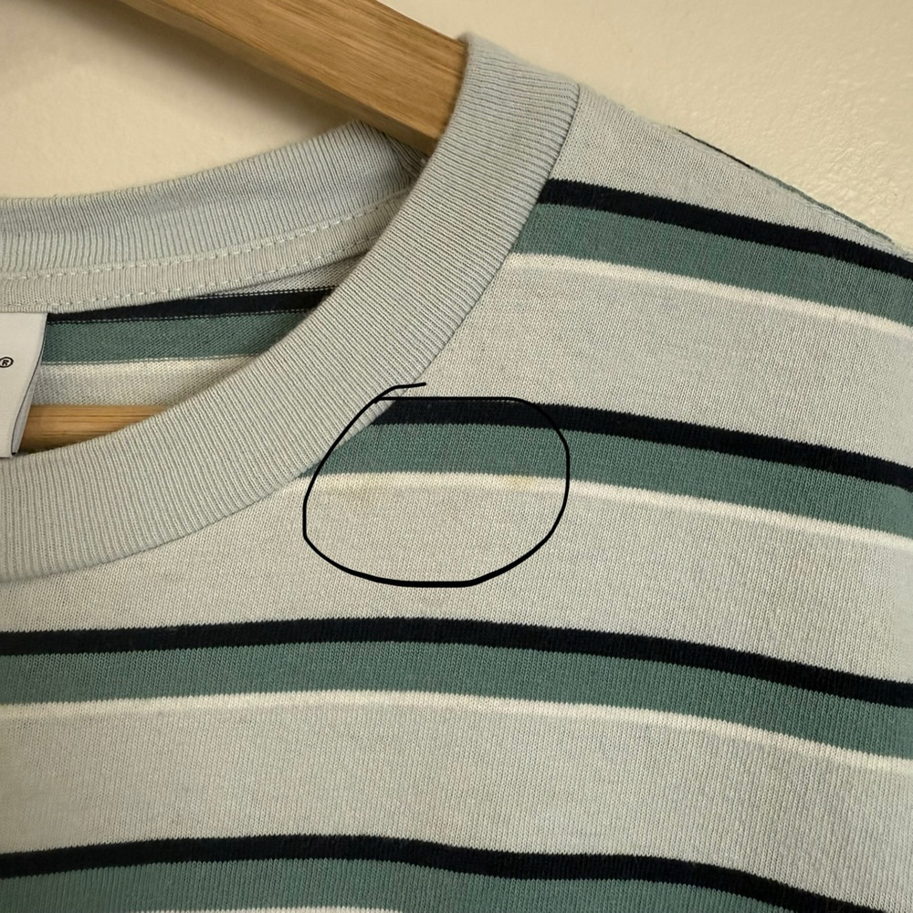 ARITZIA TNA Top Women Size 2XS Stripe Green Blue T-shirt Shortsleeves Crewneck - Picture 14 of 15